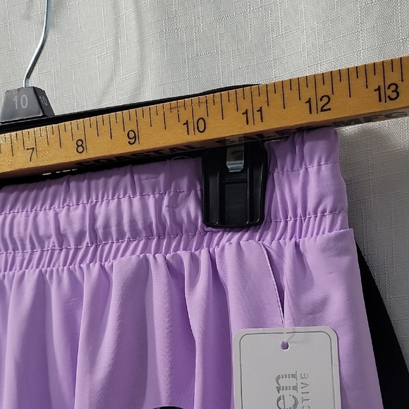 btween Light Purple & Black  Athletic Girls Shorts with Pockets Set Of 2 Size 10 - Picture 7 of 7